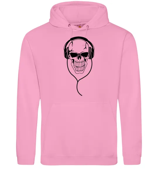 Женская толстовка (худи) Череп в навушниках Розовый фото
