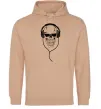 Женская толстовка (худи) Череп в навушниках Песочный Женская толстовка (худи) Череп в навушниках Песочный фото