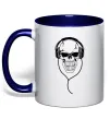 Чашка с цветной ручкой Череп в навушниках Глубокий темно-синий Чашка с цветной ручкой Череп в навушниках Глубокий темно-синий фото