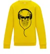 Детский Свитшот Череп в навушниках Солнечно желтый фото