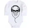 Дитячий бодік Череп в навушниках Білий фото