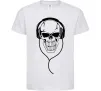 Детская футболка Череп в навушниках Белый фото
