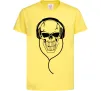 Детская футболка Череп в навушниках Лимонный фото