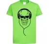 Детская футболка Череп в навушниках Лаймовый фото