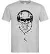 Мужская футболка Череп в навушниках Серый фото