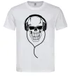 Мужская футболка Череп в навушниках Белый фото