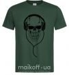 Мужская футболка Череп в наушниках Темно-зеленый фото