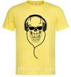 Мужская футболка Череп в наушниках Лимонный фото