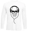 Лонгслів Череп в навушниках Білий фото