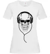 Жіноча футболка Череп в навушниках Білий фото