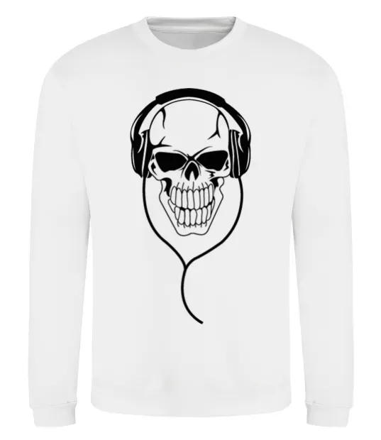 Світшот Череп в навушниках Білий фото