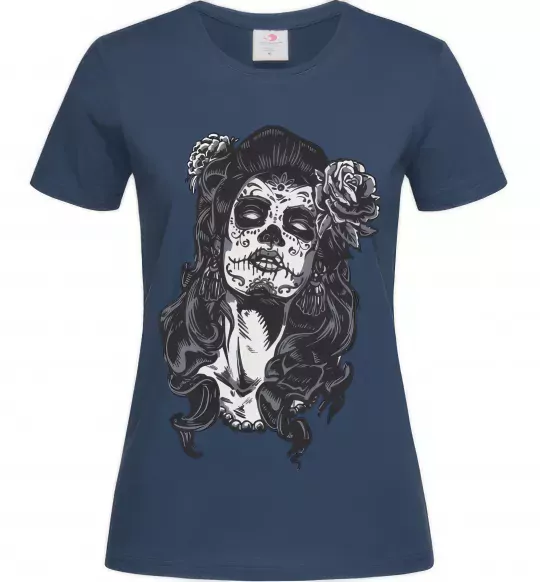 Женская футболка Santa Muerte Темно-синий фото