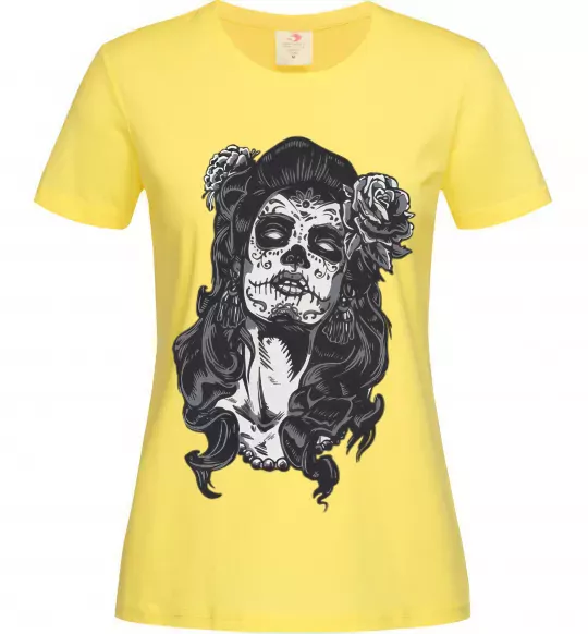 Женская футболка Santa Muerte Лимонный фото