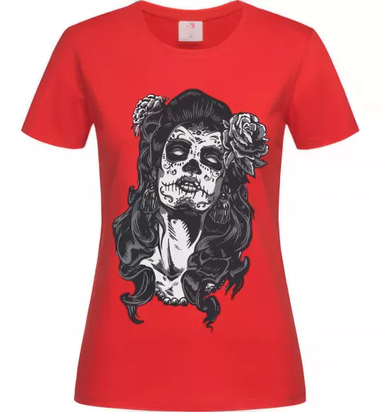 Женская футболка Santa Muerte Красный фото