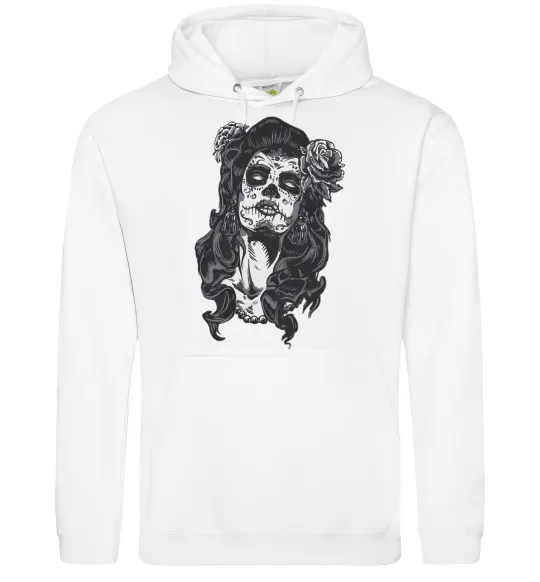 Мужская толстовка (худи) Santa Muerte Белый фото