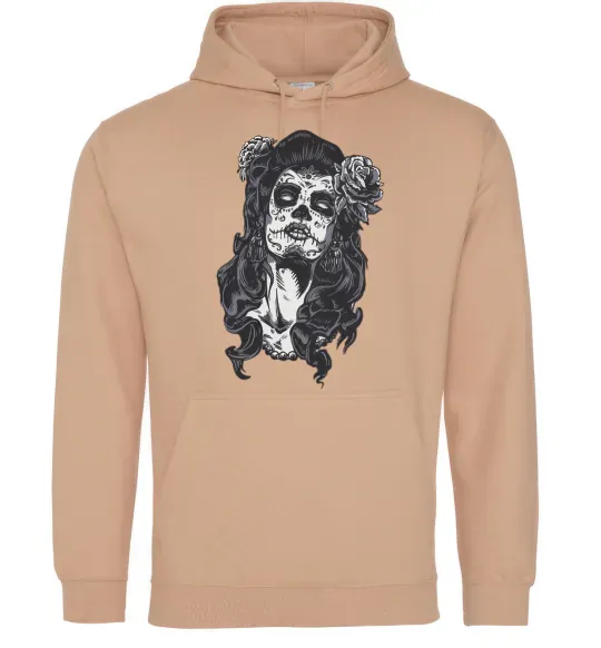 Мужская толстовка (худи) Santa Muerte Песочный фото