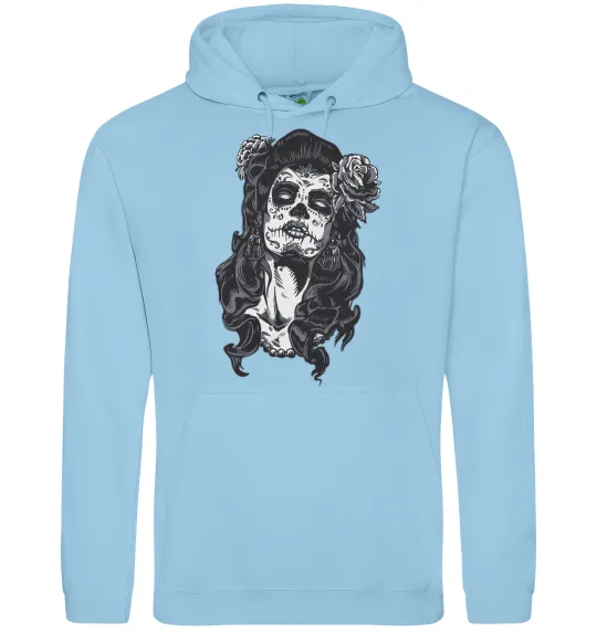 Жіноча толстовка (худі) Santa Muerte Блакитний фото