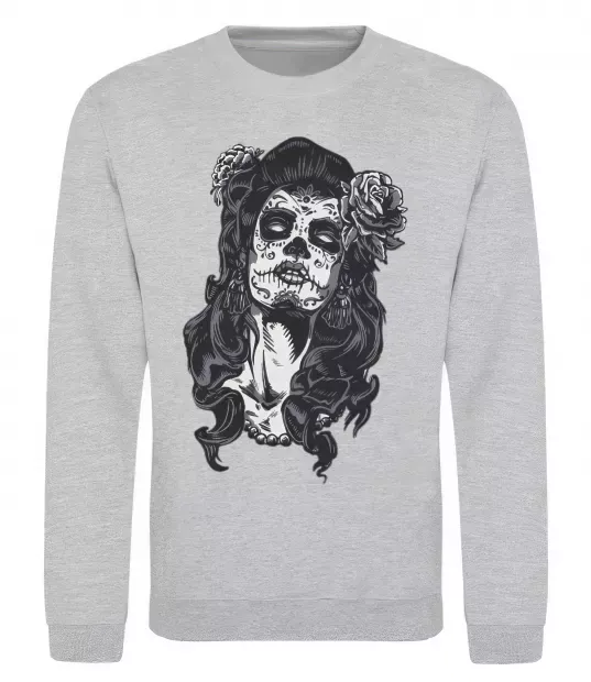 Світшот Santa Muerte Сірий меланж фото