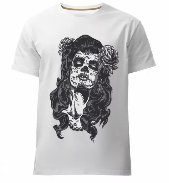 Мужская премиум футболка Santa Muerte Белый фото