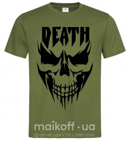 Мужская футболка DEATH SKULL Оливковый фото