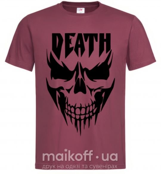Мужская футболка DEATH SKULL Бордовый фото
