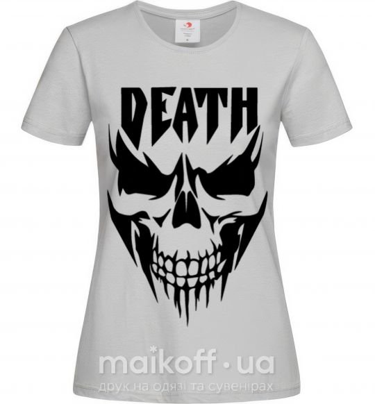 Женская футболка DEATH SKULL Серый фото