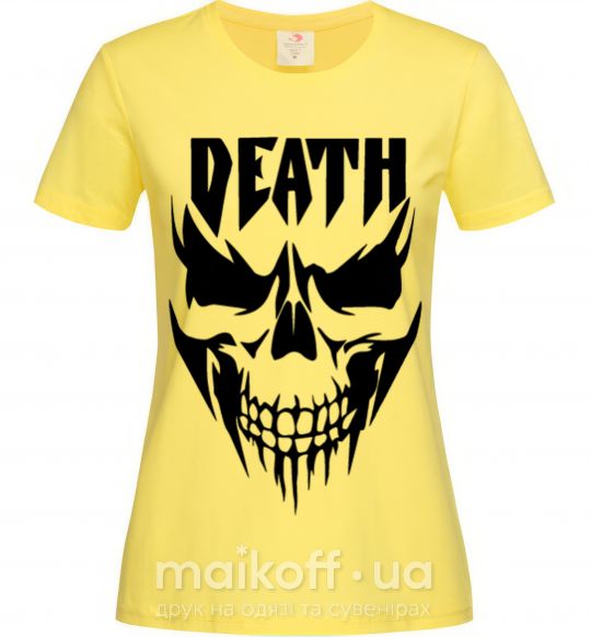 Жіноча футболка DEATH SKULL Лимонний фото