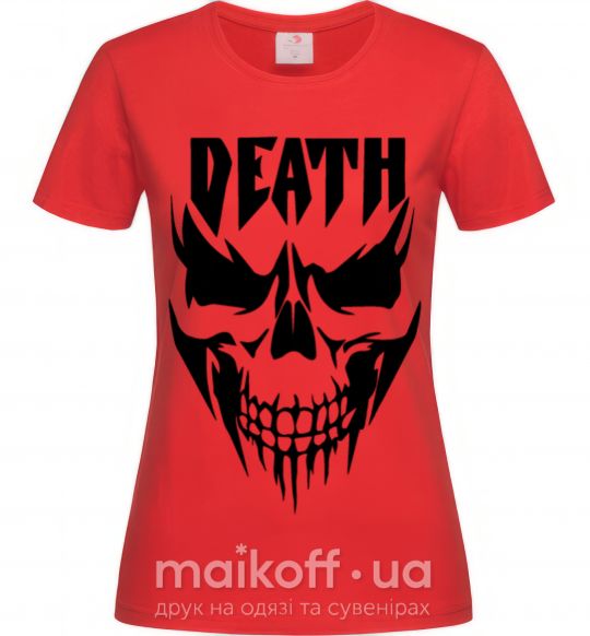 Женская футболка DEATH SKULL Красный фото