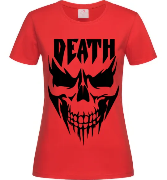 Жіноча футболка DEATH SKULL Червоний фото
