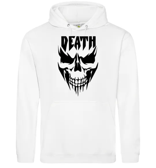 Чоловіча толстовка (худі) DEATH SKULL Білий фото