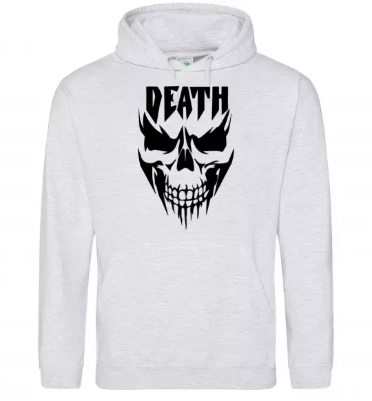 Чоловіча толстовка (худі) DEATH SKULL Сірий меланж фото