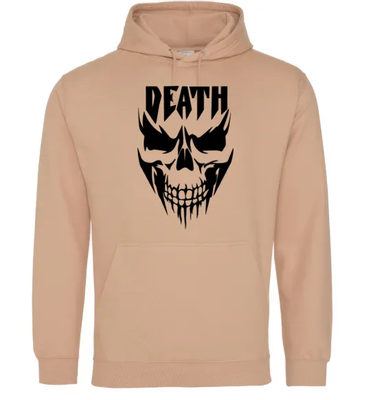Чоловіча толстовка (худі) DEATH SKULL Пісочний фото