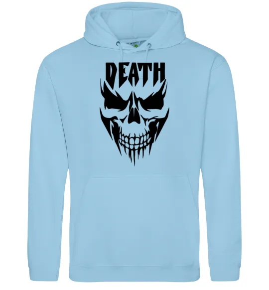 Мужская толстовка (худи) DEATH SKULL Голубой фото