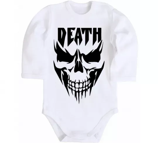 Детский боди DEATH SKULL Белый фото
