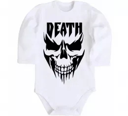 Детский боди DEATH SKULL Белый фото