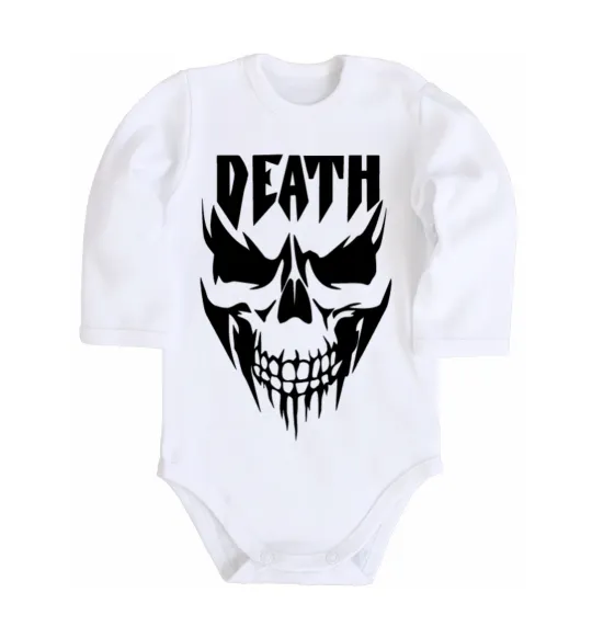 Детский боди DEATH SKULL Белый фото