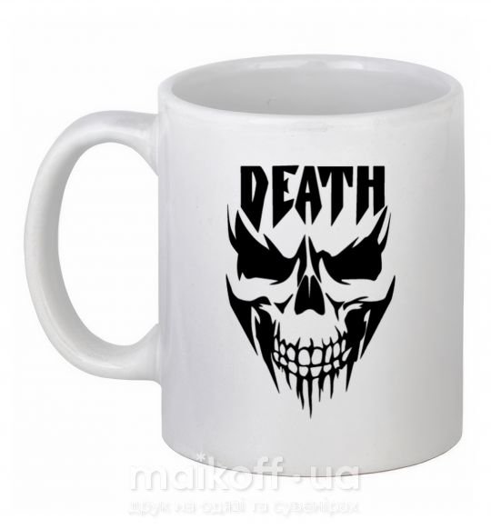 Чашка керамическая DEATH SKULL Белый фото