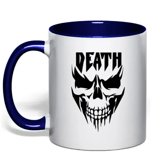 Чашка з кольоровою ручкою DEATH SKULL Глибокий темно-синій фото