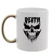 Чашка з кольоровою ручкою DEATH SKULL Золото фото