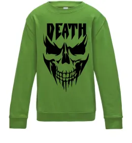 Детский Свитшот DEATH SKULL Лаймовый фото