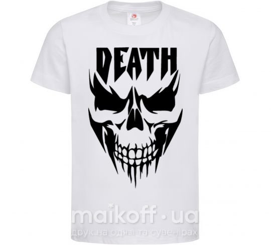 Детская футболка DEATH SKULL Белый фото
