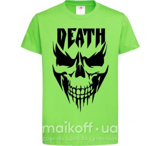 Детская футболка DEATH SKULL Лаймовый фото