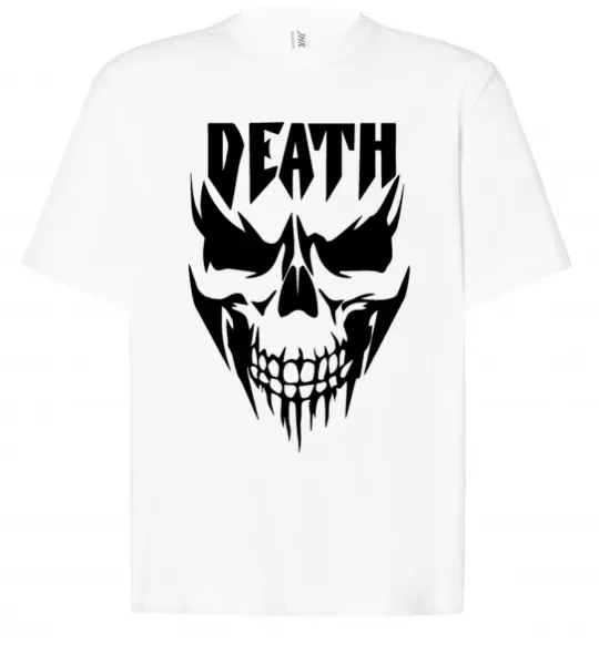 Футболка Оверсайз DEATH SKULL Білий фото