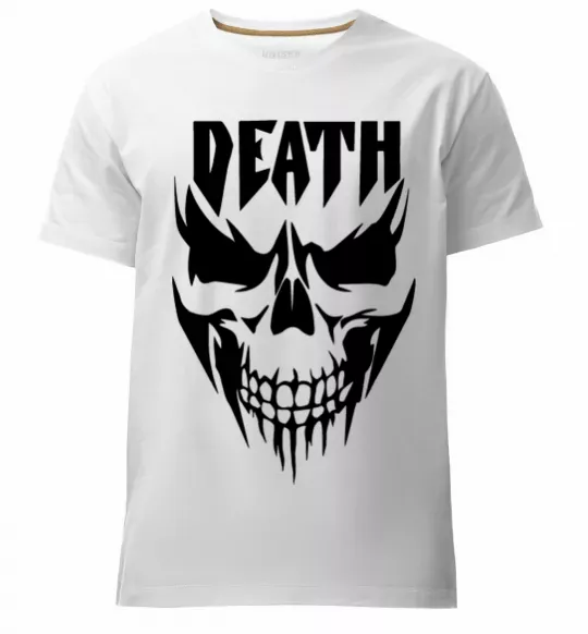 Мужская премиум футболка DEATH SKULL Белый фото