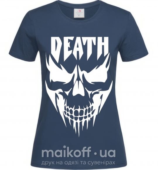 Жіноча футболка DEATH SKULL Темно-синій фото