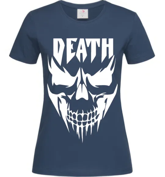 Жіноча футболка DEATH SKULL Темно-синій фото