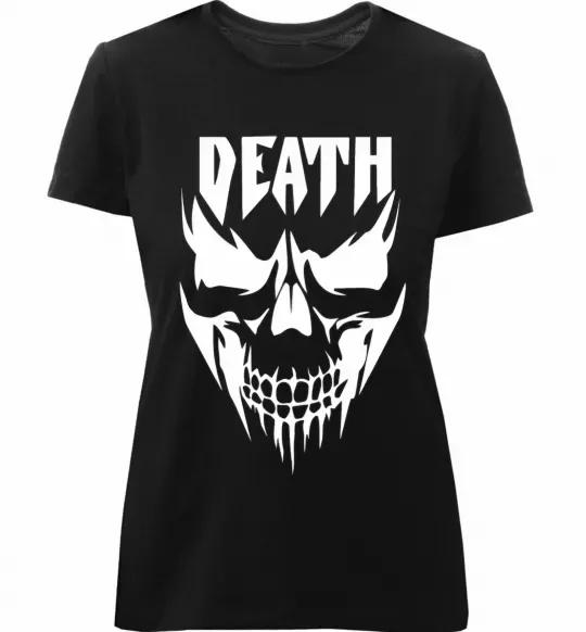 Жіноча преміум футболка DEATH SKULL Чорний фото