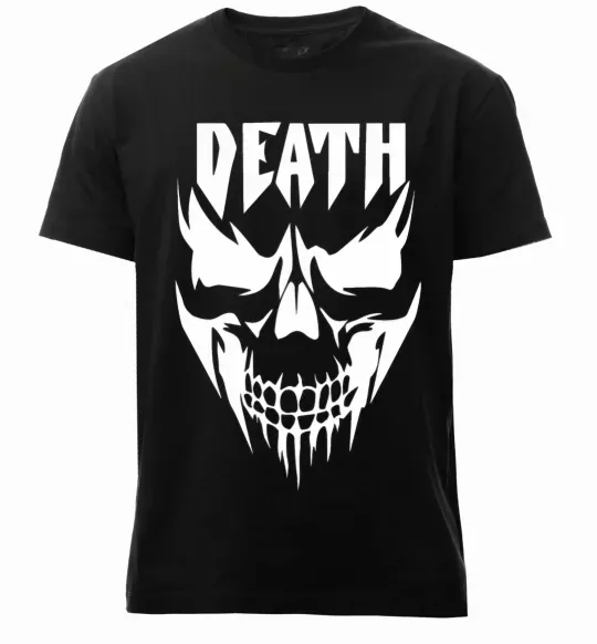 Мужская премиум футболка DEATH SKULL Черный фото