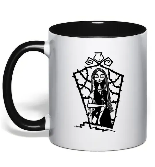 Чашка с цветной ручкой Sally Черный фото