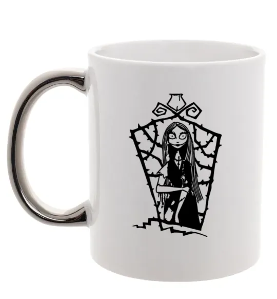 Чашка с цветной ручкой Sally Серебро фото